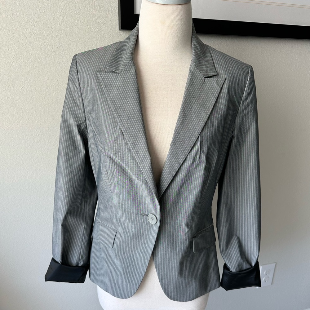 Express Charcoal Pinstripe Blazer